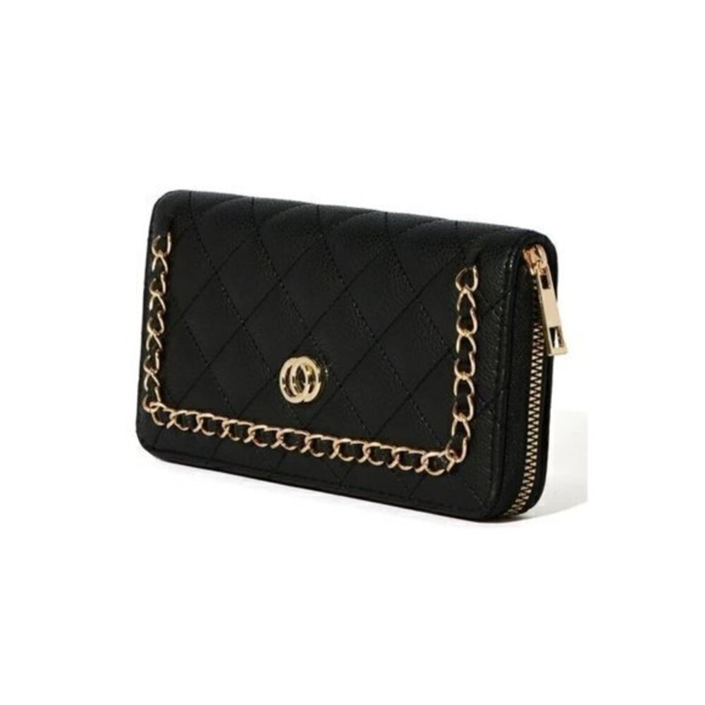 Design Wallet Chain Detail‎ 12 Card Slots Black